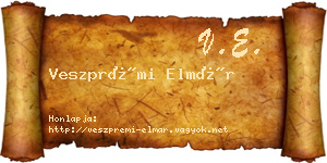Veszprémi Elmár névjegykártya